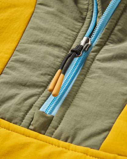 Ocean Insulated Anorak - Dusty Olive/Heritage Yellow - Flatlay