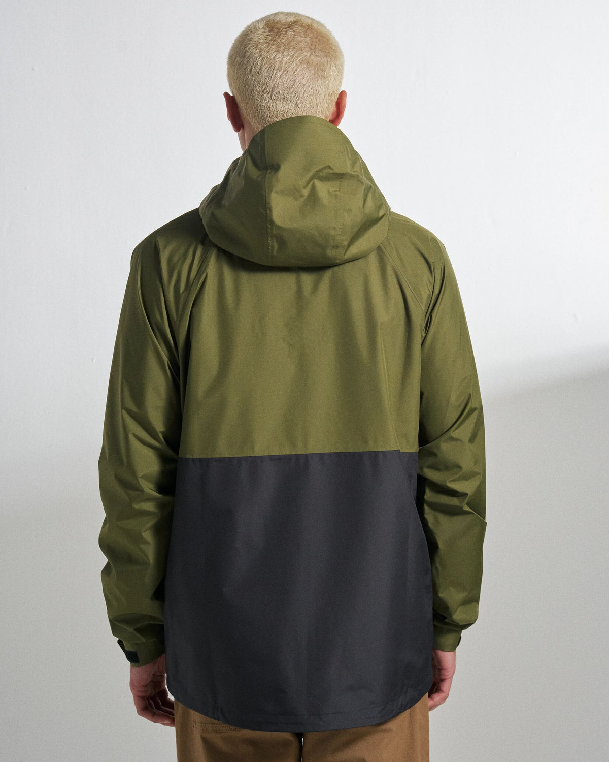 Trailscape Men's Waterproof Jacket - Faded Black/Khaki - Studio Model
