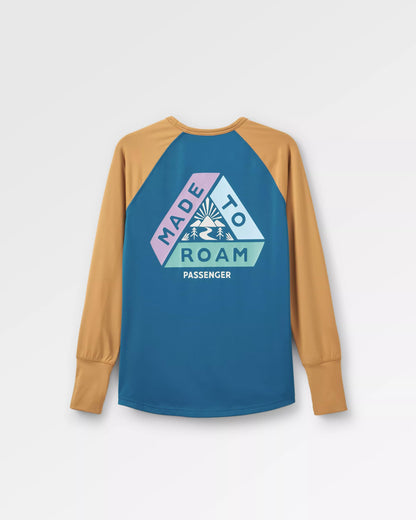 River Active LS T-Shirt - Dusty Ochre/ Corsair Blue - Flatlay