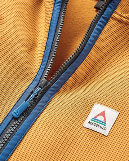 Vertical Full Zip Hooded Fleece - Dusty Ochre - Flatlay