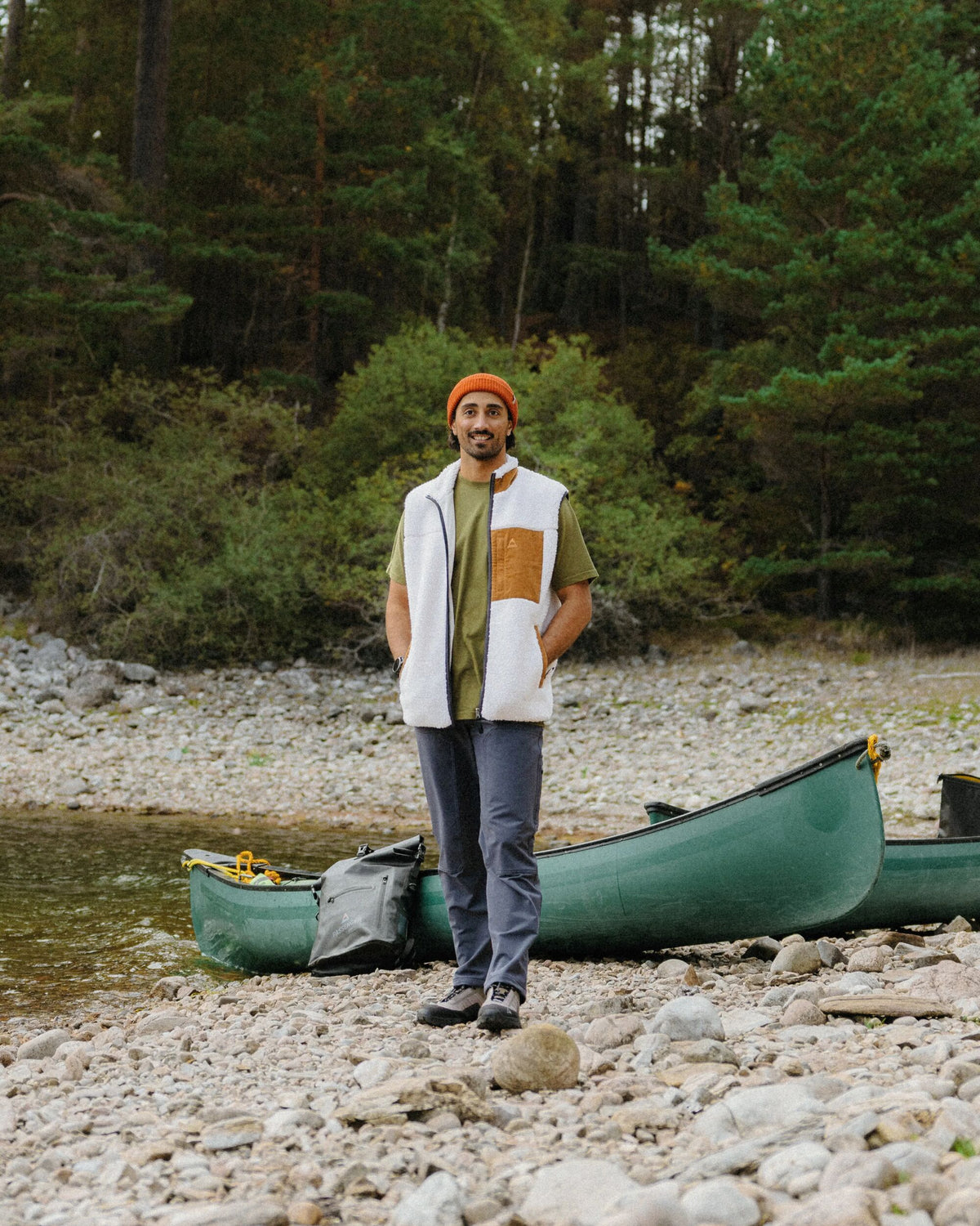 Trekker Deep Pile Sherpa Vest - Warm Ivory - Lifestyle