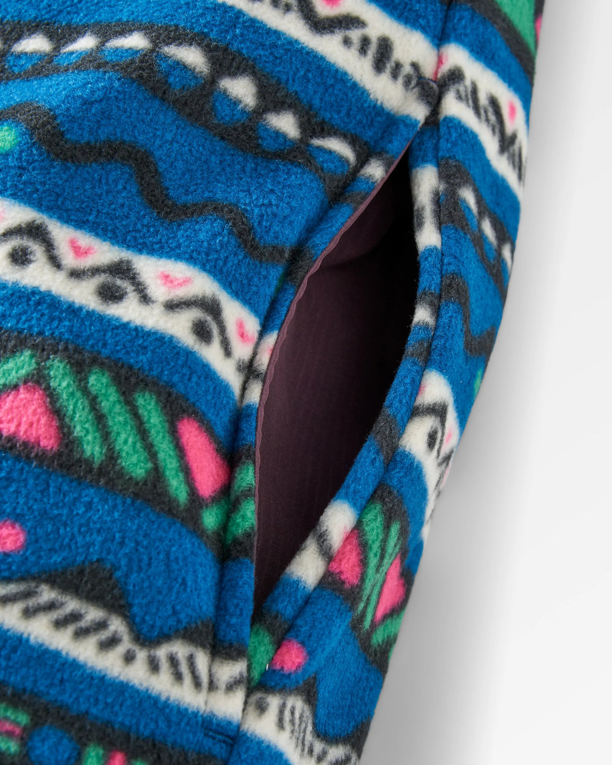 Ace Polar Fleece Dungarees - Mountain Geo Tidal Blue - Flatlay