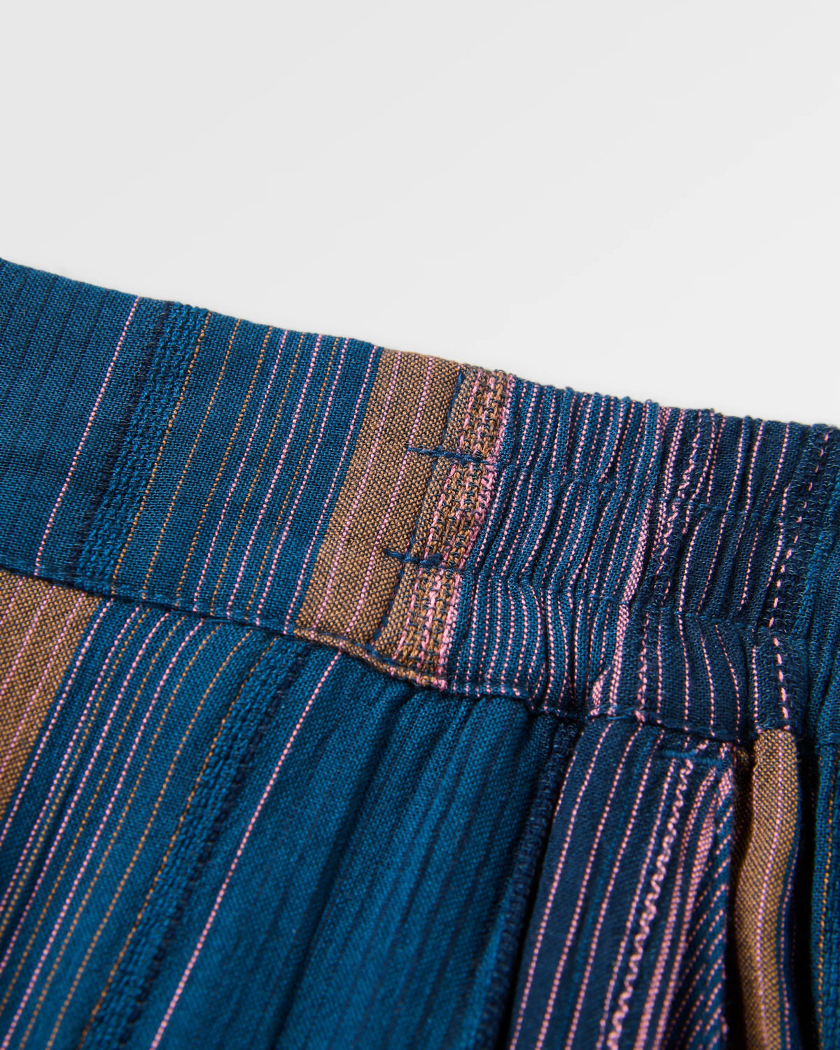 Zephyr Woven Maxi Skirt - Dark Denim Multi Stripe - Flatlay