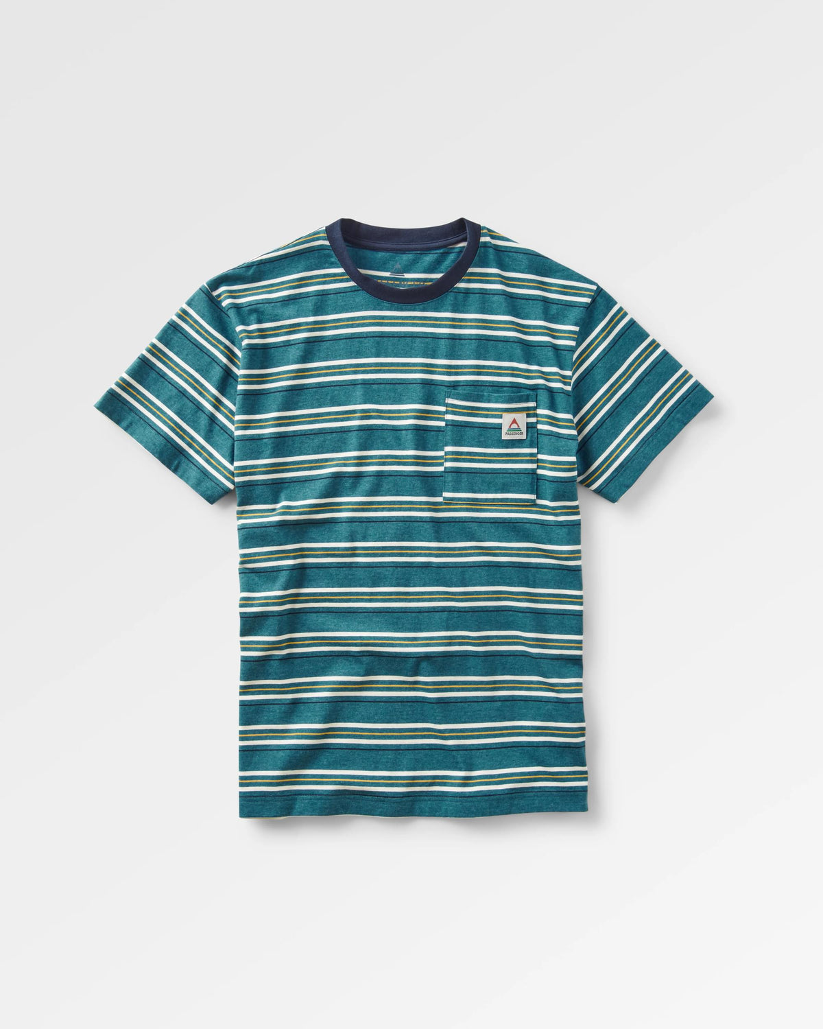 Retro Relaxed Fit T-Shirt - Blue Steel Marl - Flatlay
