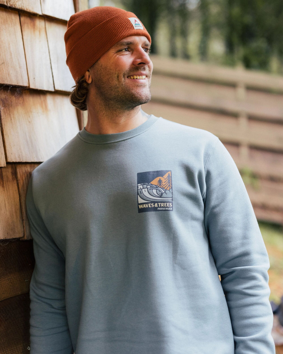 Waves & Trees Cotton Sweatshirt - Stormy Sea - Lifestyle
