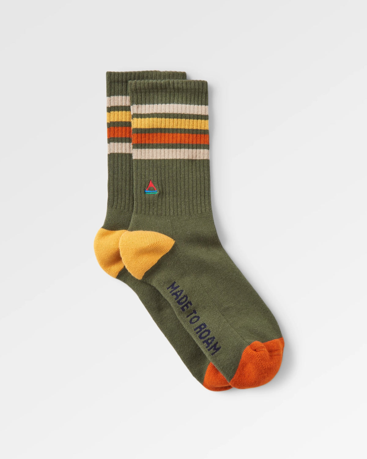 Classic Midweight Crew Socks - Khaki - Flatlay