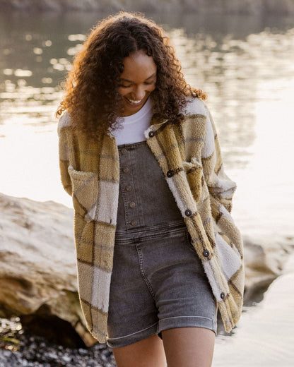 Olympus Yarn Dye Sherpa Fleece Shirt - Honey Check - Lifestyle