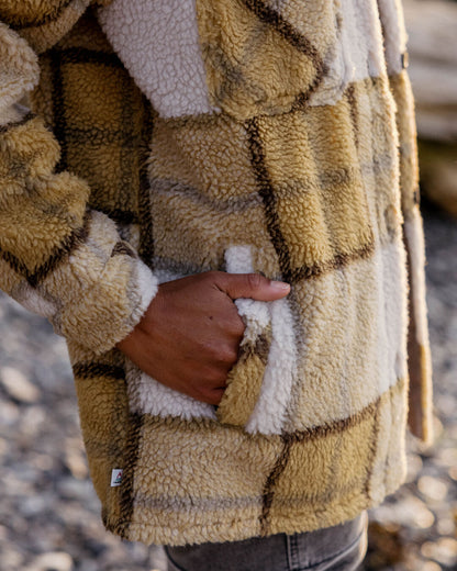 Olympus Yarn Dye Sherpa Fleece Shirt - Honey Check - Lifestyle