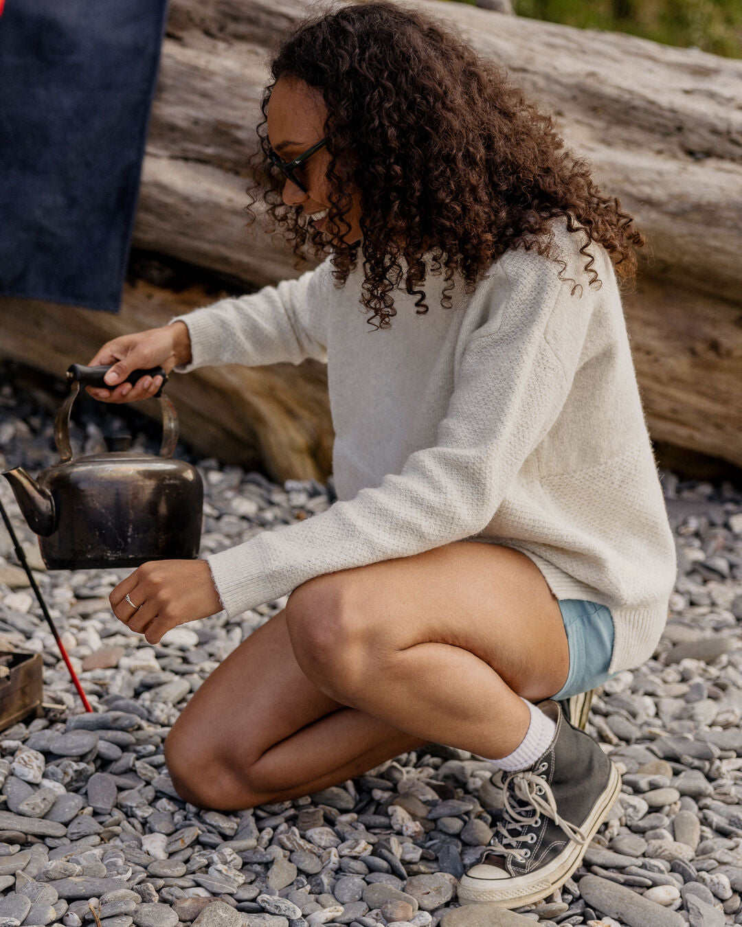 Cove Knitted Jumper - Off White - Lifestyle