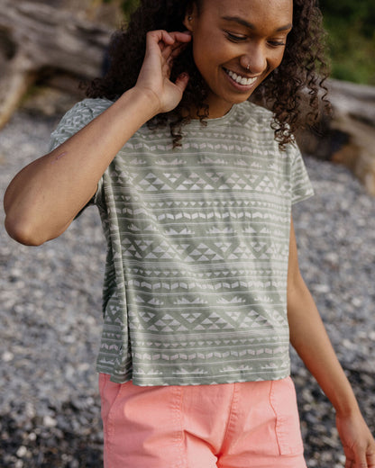 Kirra Devore T-Shirt - Pistachio - Lifestyle