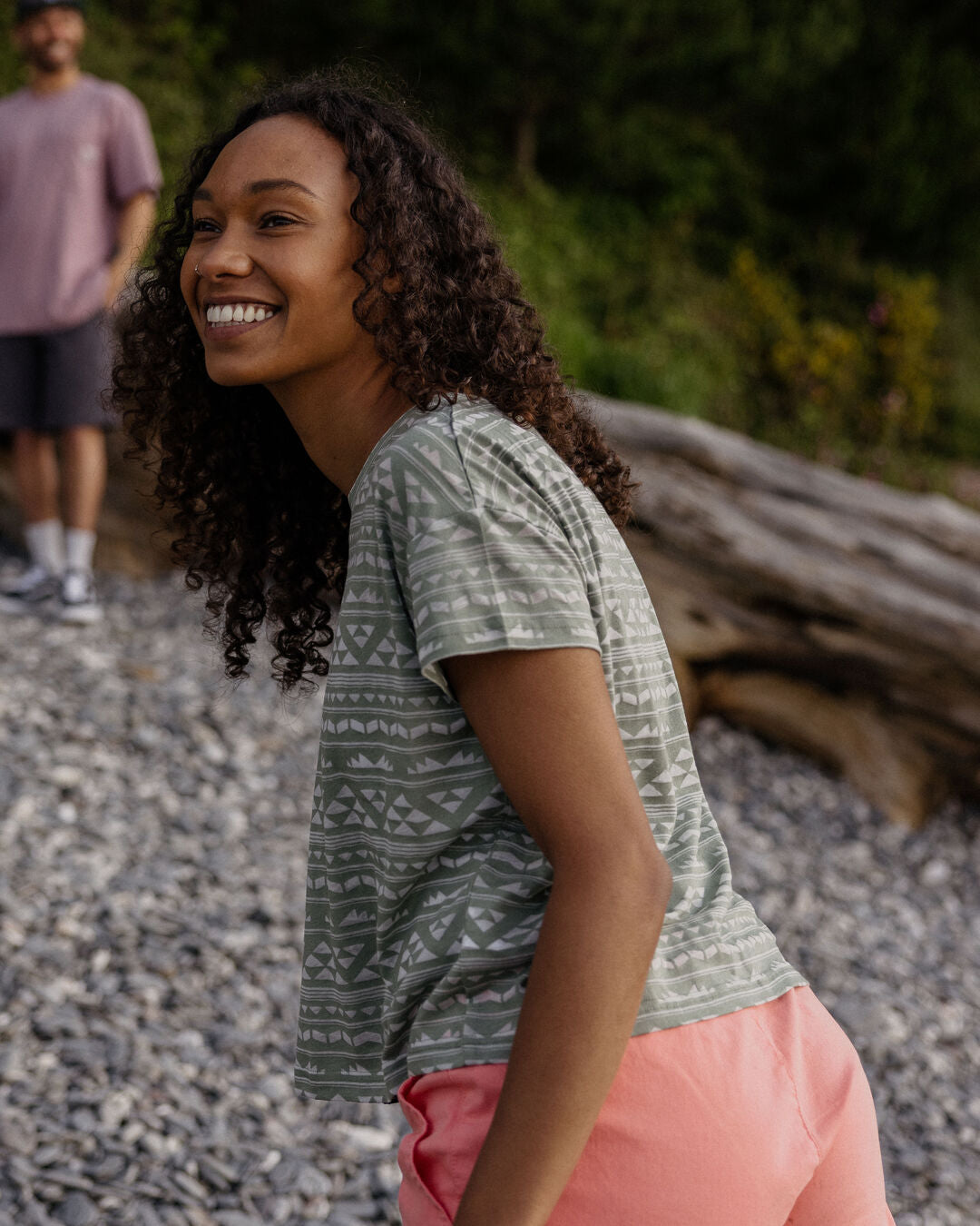 Kirra Devore T-Shirt - Pistachio - Lifestyle