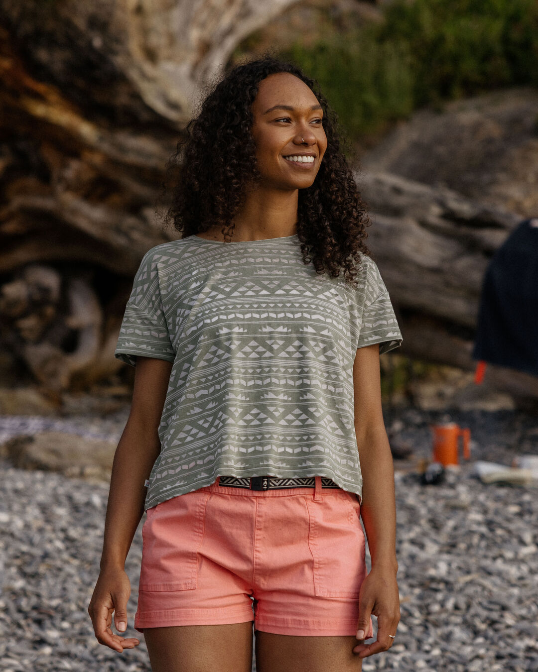 Kirra Devore T-Shirt - Pistachio - Lifestyle