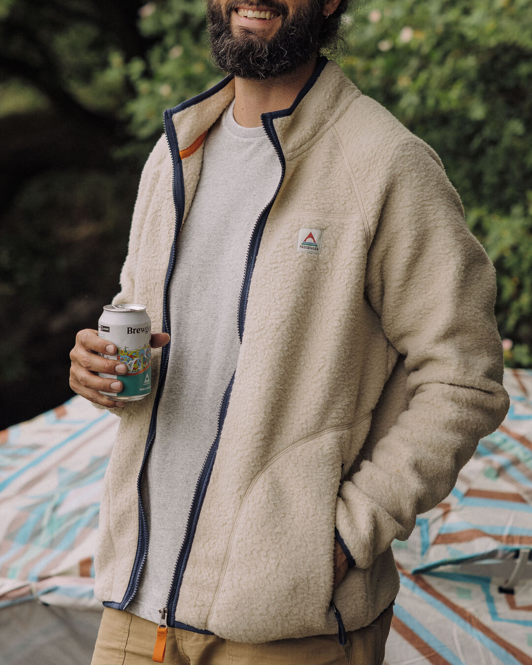 Tripper Full Zip Sherpa Fleece - Oatmeal - Lifestyle