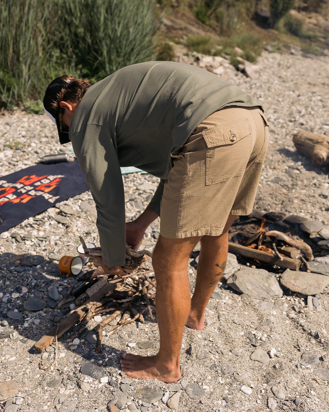 Timeless Cotton Short - Biscuit - Lifestyle