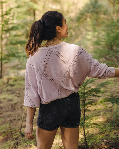 Palm Oversized Knitted Jumper - Orchid Hush - Lifestyle