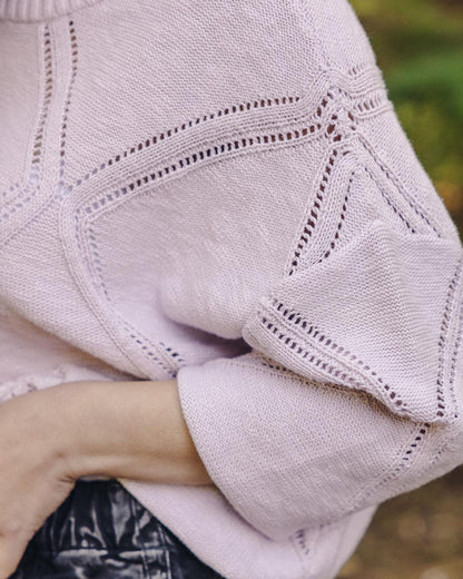 Palm Oversized Knitted Jumper - Orchid Hush - Lifestyle