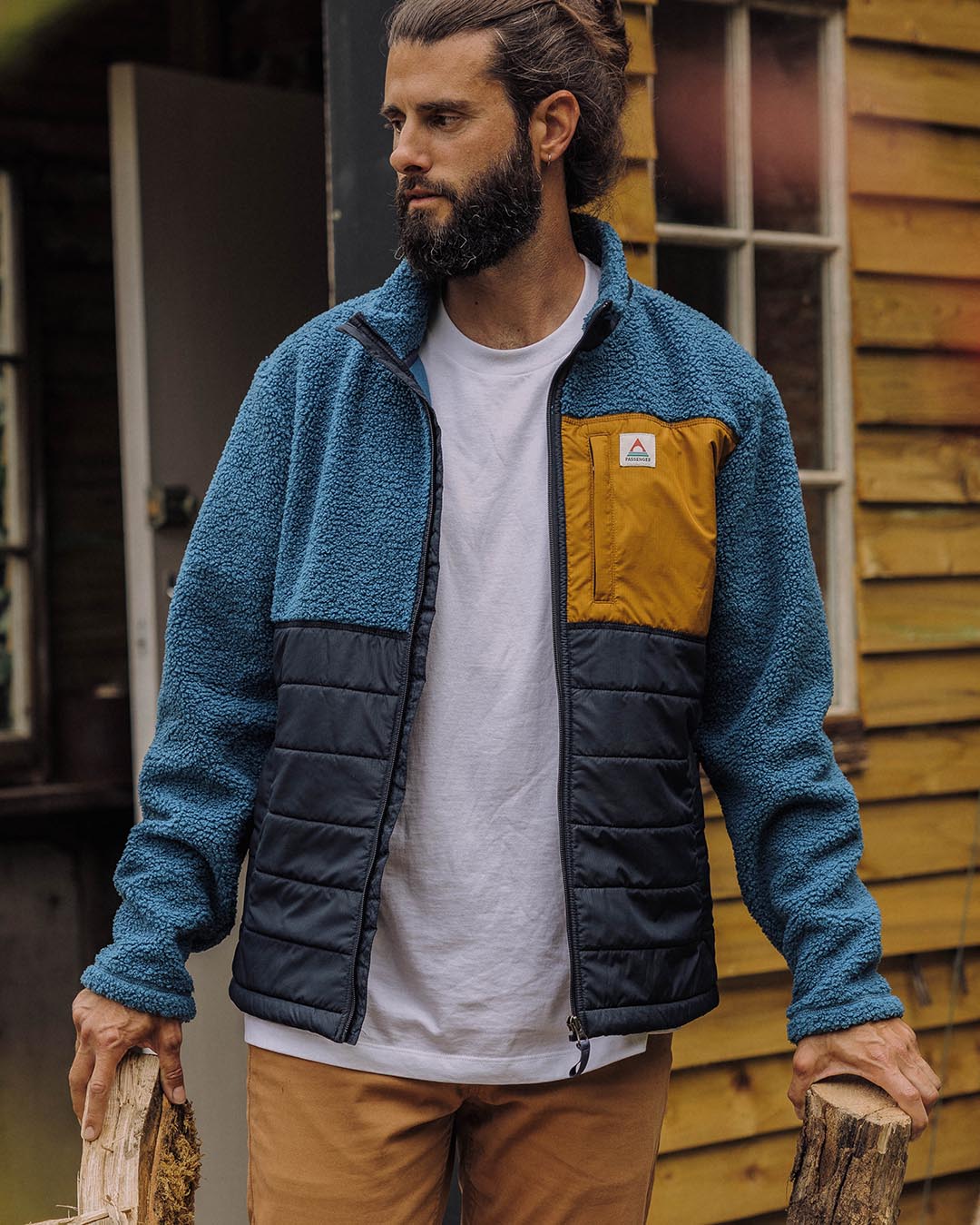 Born Explorer Polar-Lined Sherpa Fleece - Blue Steel - Lifestyle