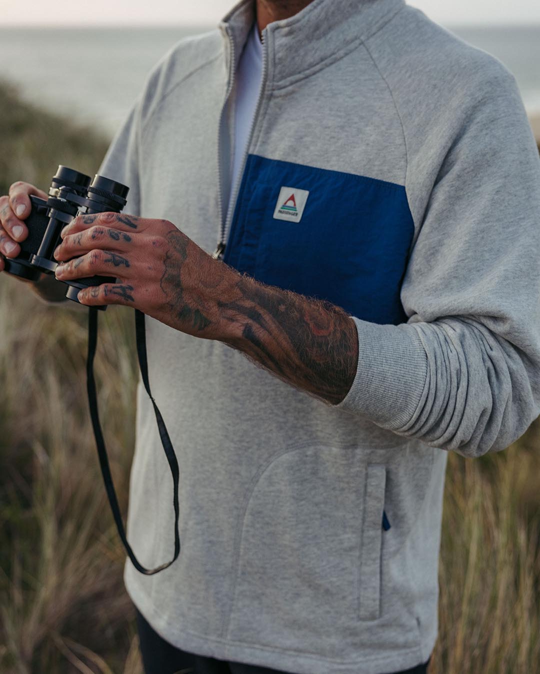 Offgrid 1/4 Zip Sweatshirt - Grey Marl - Lifestyle