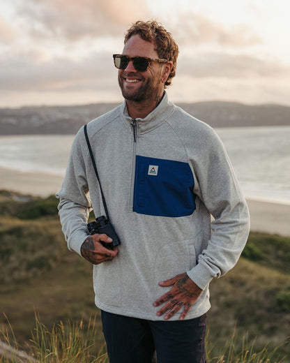 Offgrid 1/4 Zip Sweatshirt - Grey Marl - Lifestyle