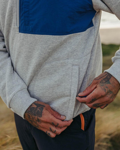 Offgrid 1/4 Zip Sweatshirt - Grey Marl - Lifestyle