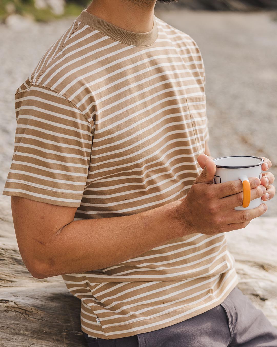 Zen Relaxed Fit T-Shirt - Toffee Stripe - Lifestyle