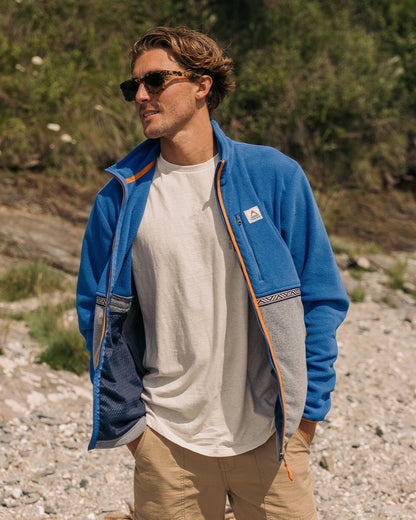 Ridge Full Zip Polar Fleece - True Blue/Grey Marl - Lifestyle
