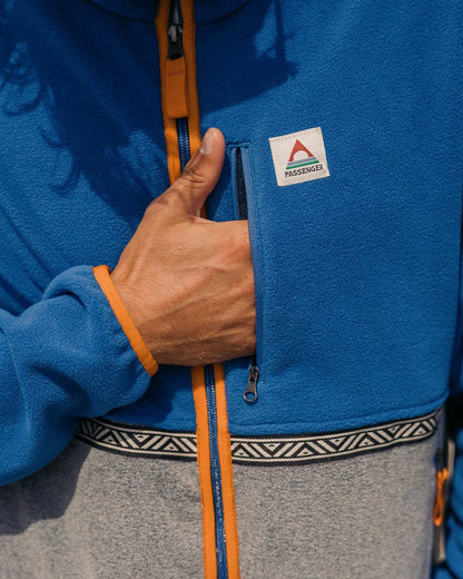 Ridge Full Zip Polar Fleece - True Blue/Grey Marl - Lifestyle