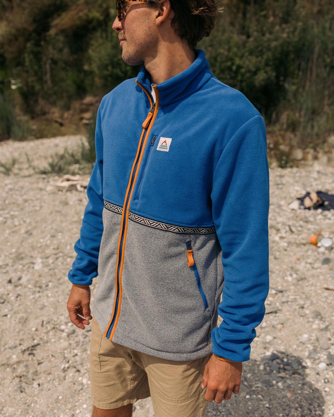 Ridge Full Zip Polar Fleece - True Blue/Grey Marl - Lifestyle