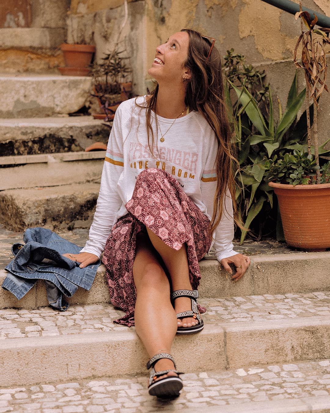Hannah Skirt - Tile Wine - Lifestyle