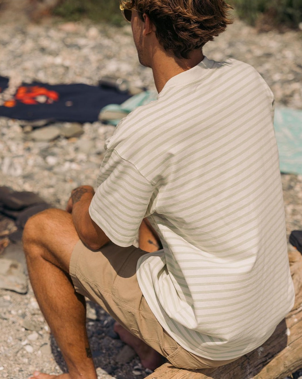 Zen Relaxed Fit T-Shirt - Apple Green Stripe - Lifestyle