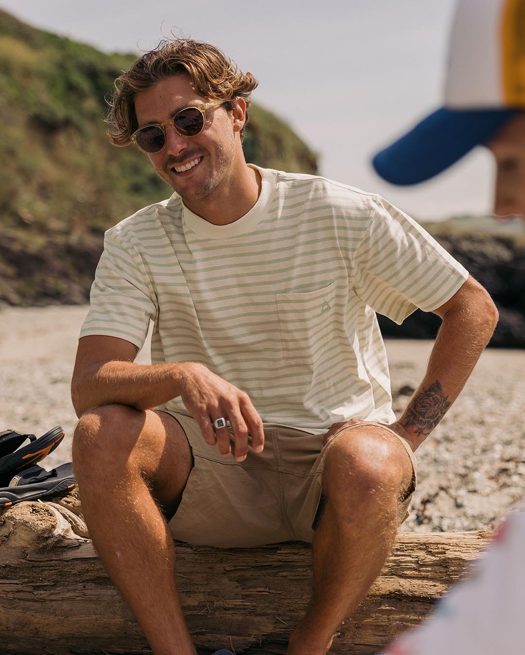 Zen Relaxed Fit T-Shirt - Apple Green Stripe - Lifestyle
