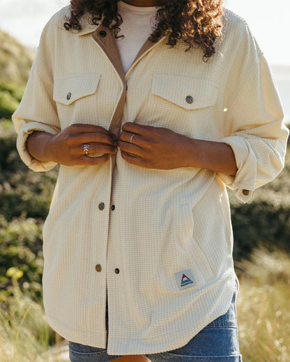 Iguazu Grid Polar Fleece Shirt - Birch - Lifestyle
