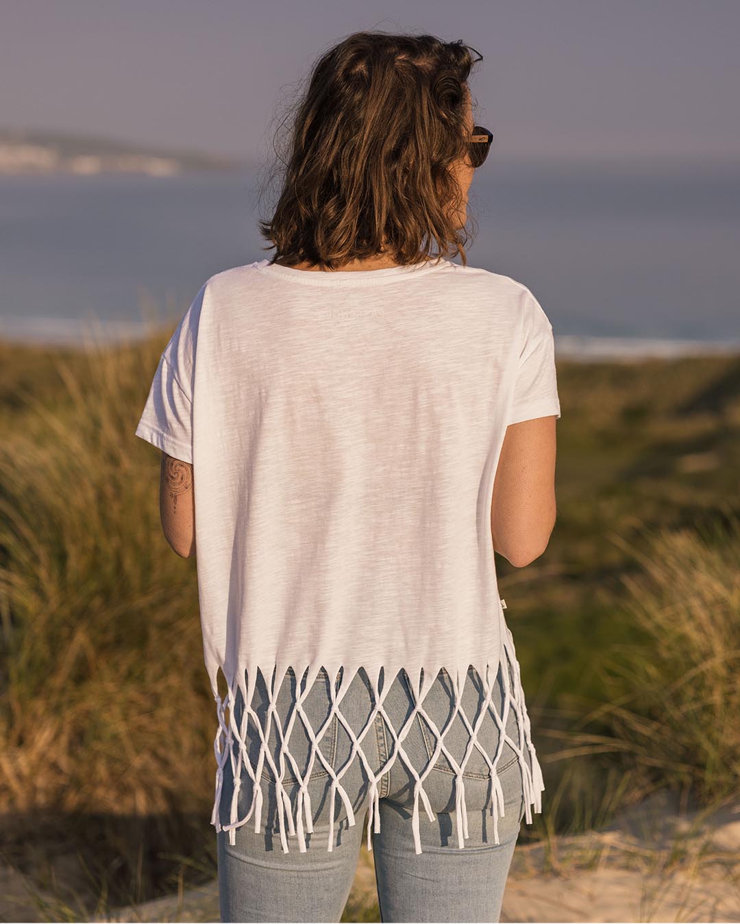 Henna Tassel T-Shirt - White - Lifestyle