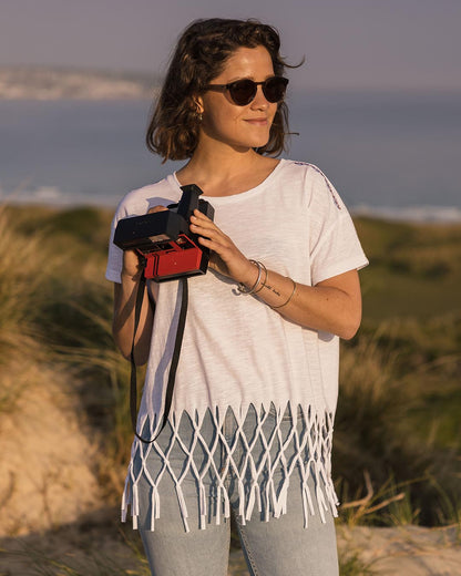 Henna Tassel T-Shirt - White - Lifestyle
