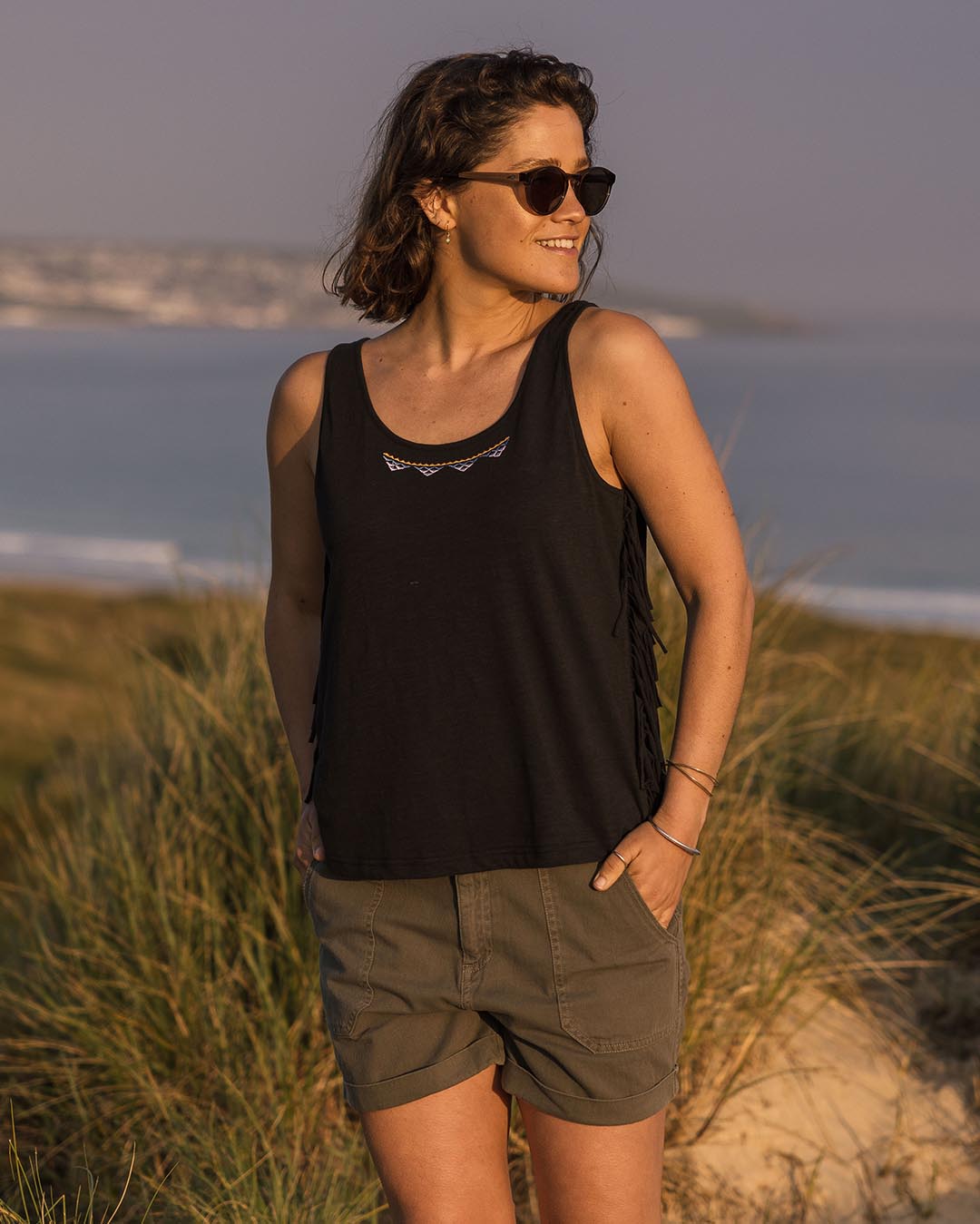 Poppy Tassel Vest - Black - Lifestyle