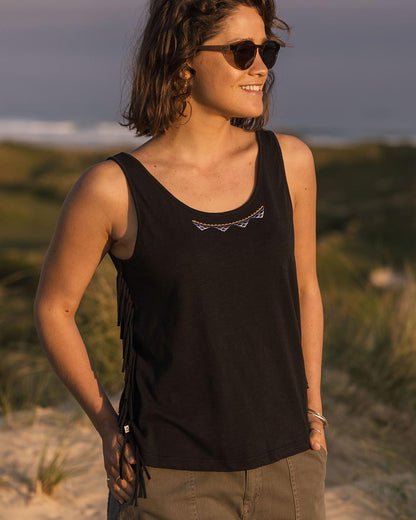 Poppy Tassel Vest - Black - Lifestyle