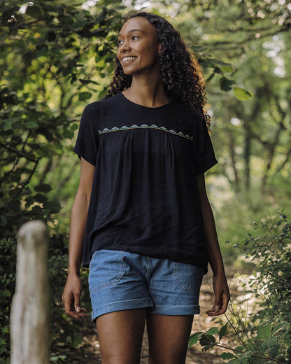 Petal Top - Black - Lifestyle
