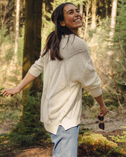 Palm Oversized Knitted Jumper - Off White - Lifestyle