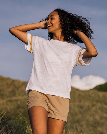 Poinsettia Cotton T-Shirt - White - Lifestyle