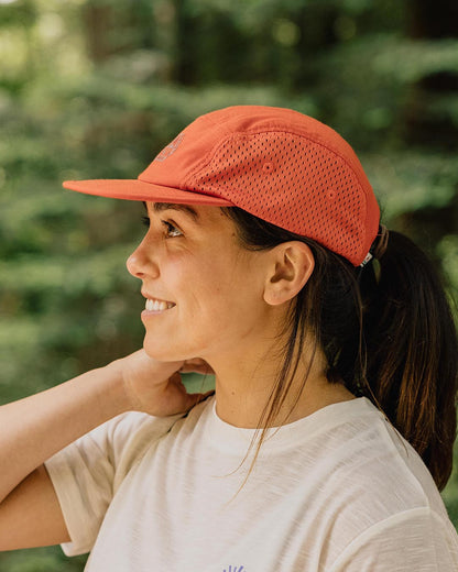 Beyond 5 Panel Cap - Warm Orange - Lifestyle
