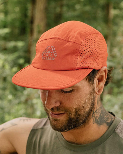 Beyond 5 Panel Cap - Warm Orange - Lifestyle