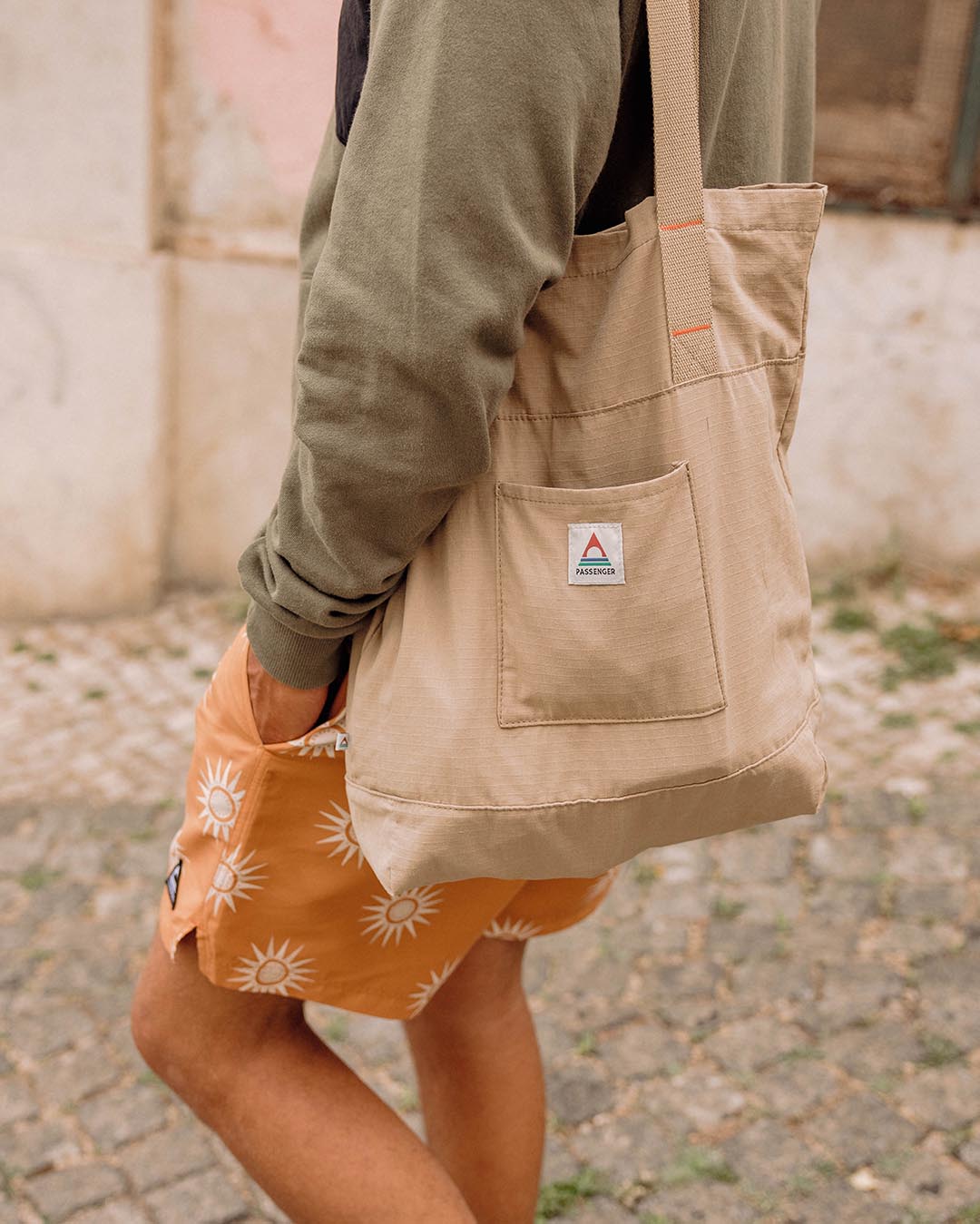 Evergreen Tote Bag - Biscuit - Lifestyle