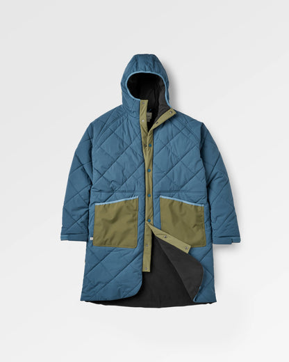 Campscape Fleece Lined Parka - Khaki/Dark Denim - Flatlay