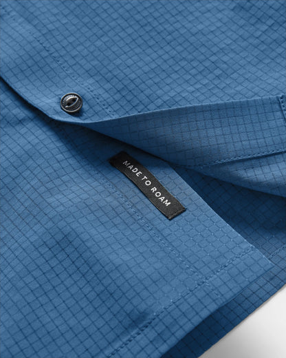 Sundowner Stretch Short Sleeve Shirt - Tidal Blue - Flatlay