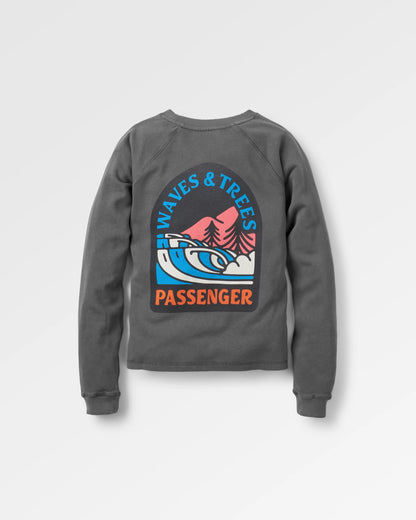 Waves & Trees Sweatshirt - Charcoal - Flatlay