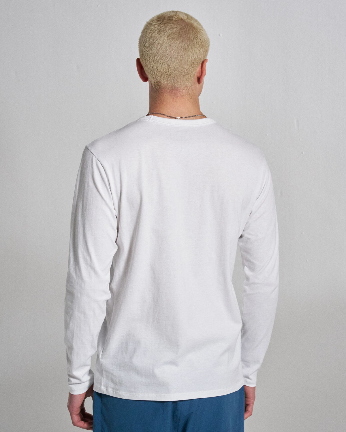 Classic Logo LS T-Shirt - White - Studio Model