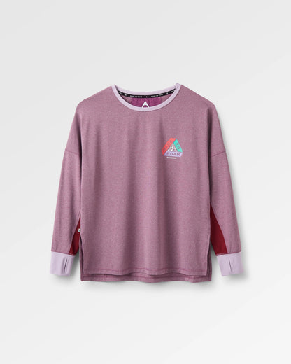 Pacifica Active LS Top - Berry Marl - Flatlay