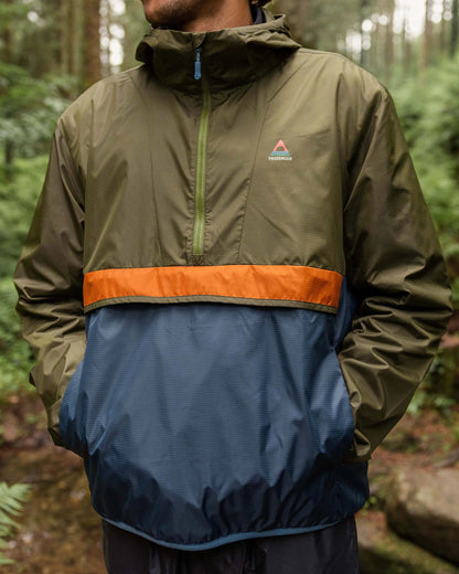 Gusto Windshell Anorak - Khaki/Dark Denim - Lifestyle