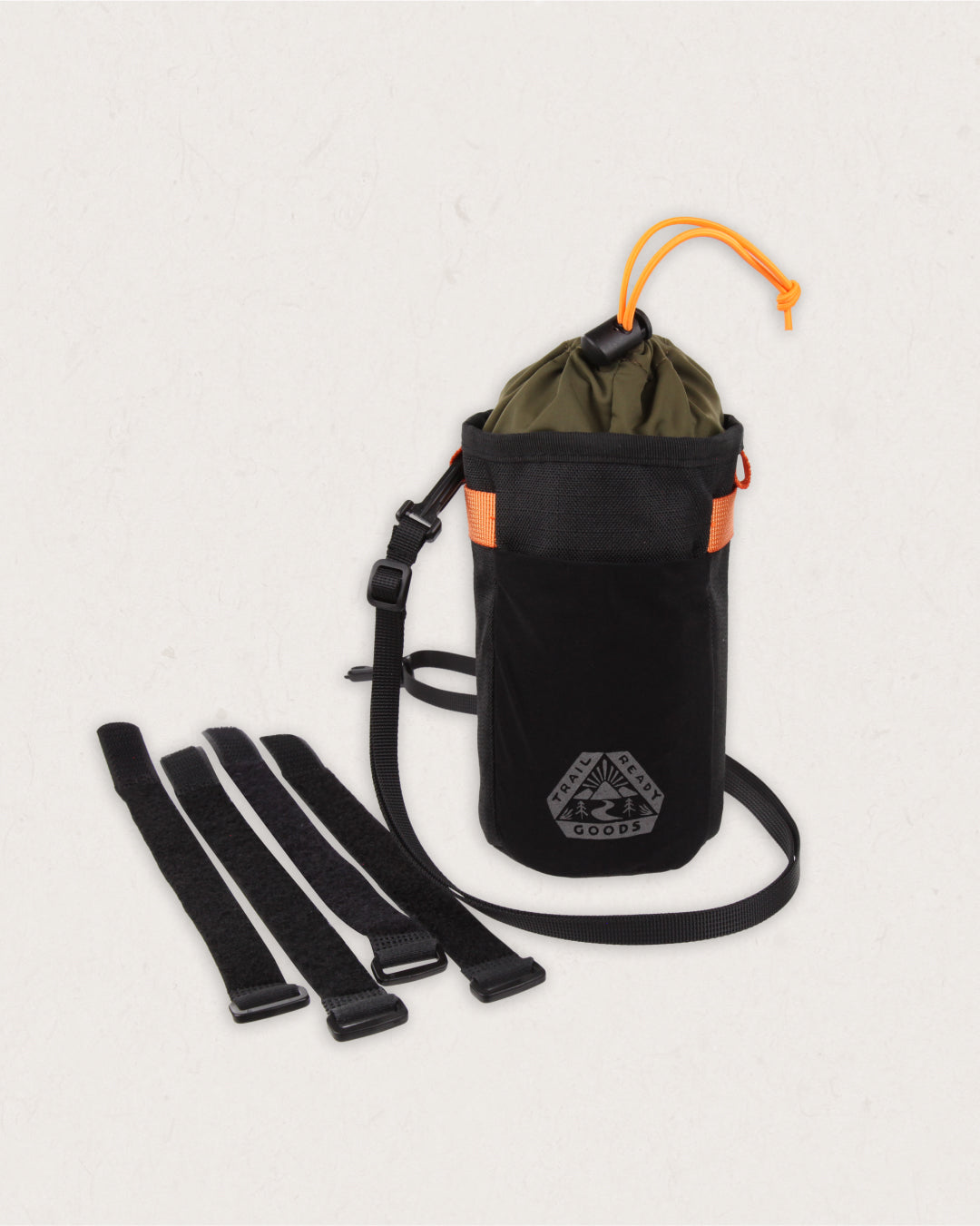 Steer Hybrid Bottle Bike Bag - True Black/ Khaki - Lifestyle
