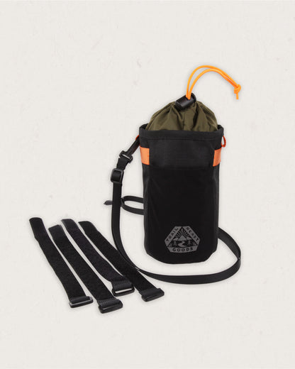 Steer Hybrid Bottle Bike Bag - True Black/ Khaki - Lifestyle